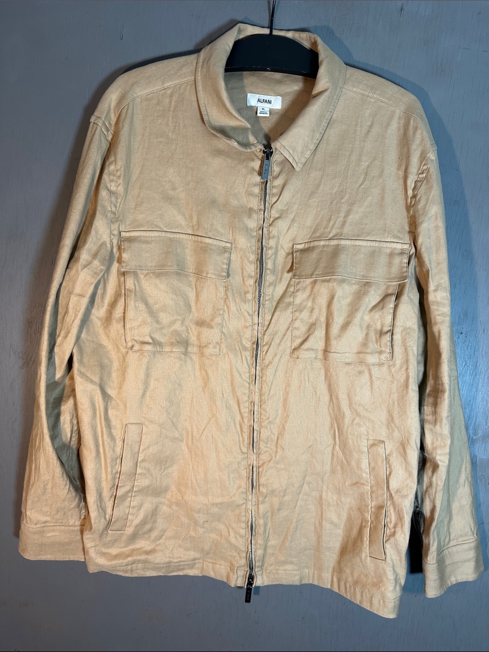 Alfani Beige Military-Style Field Jacket